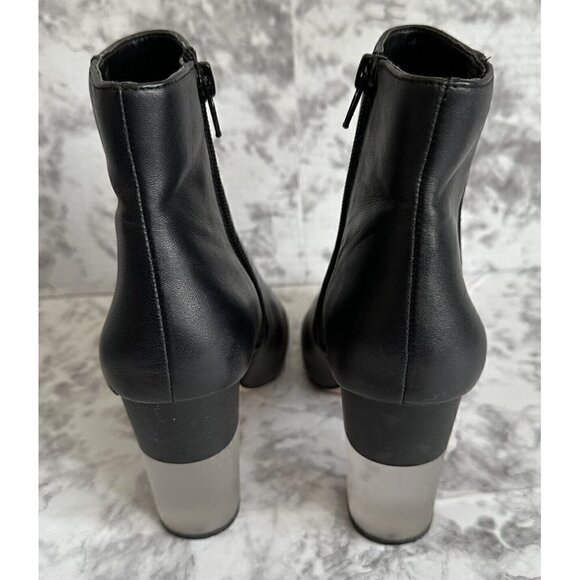 ENZO‎ ANGIOLINI Womens Size 7 Black Leather Ankle Bootie Heeled Boot - Picture 3 of 10
